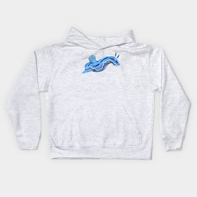 Blue Sea Slug Kids Hoodie by labstud